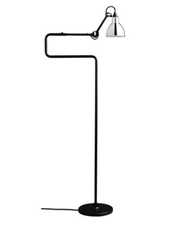 Lampe Gras No 411 vloerlamp, mat zwart/chroom