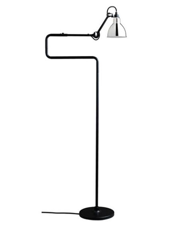 Lampe Gras No 411 vloerlamp, mat zwart/chroom