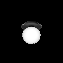 Liila 1 Outdoor wandlamp / plafondlamp, zwart/opal