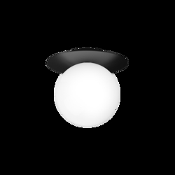 Liila 1 large wandlamp / plafondlamp, zwart/opaal