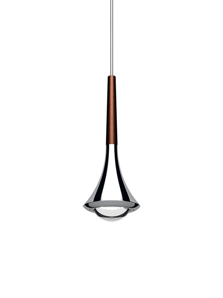 Rain hanglamp, koperkleurig brons/chroom