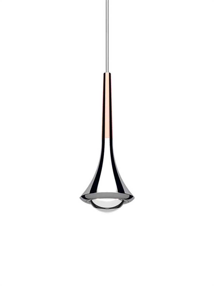 Rain hanglamp, roze goud/chroom