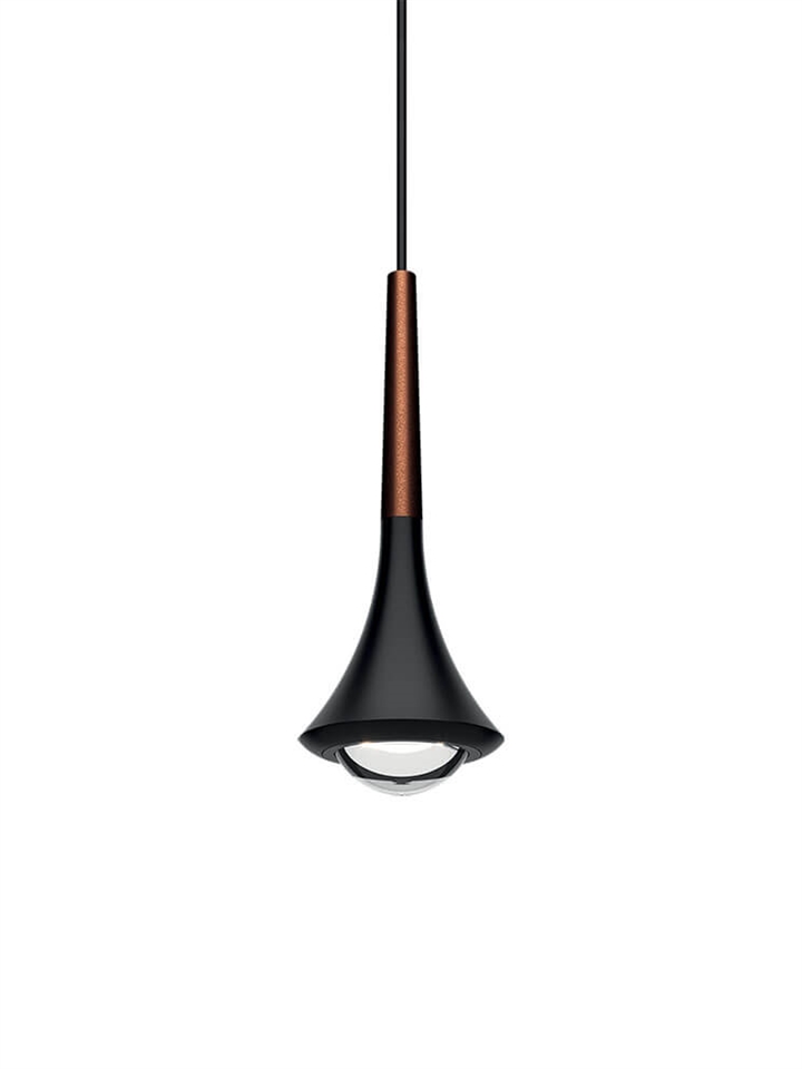 Rain hanglamp, koperkleurig brons/zwart