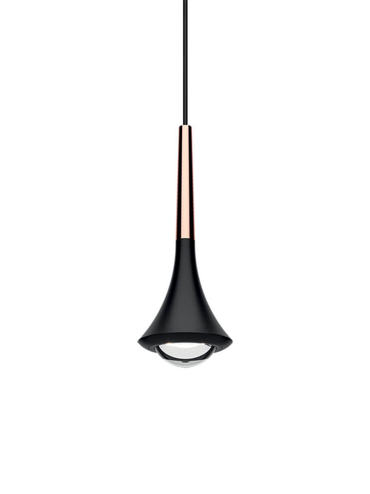 Rain hanglamp, roze goud/zwart