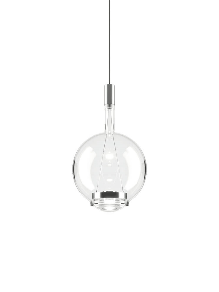Sky-Fall Round medium hanglamp, kristal