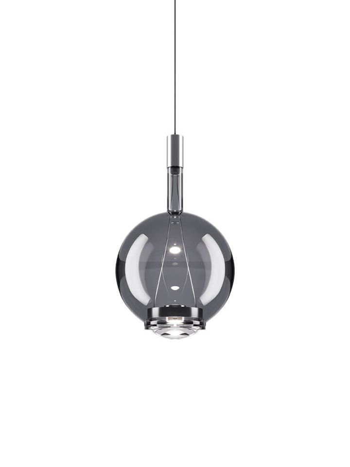 Sky-Fall Round medium hanglamp, smoke