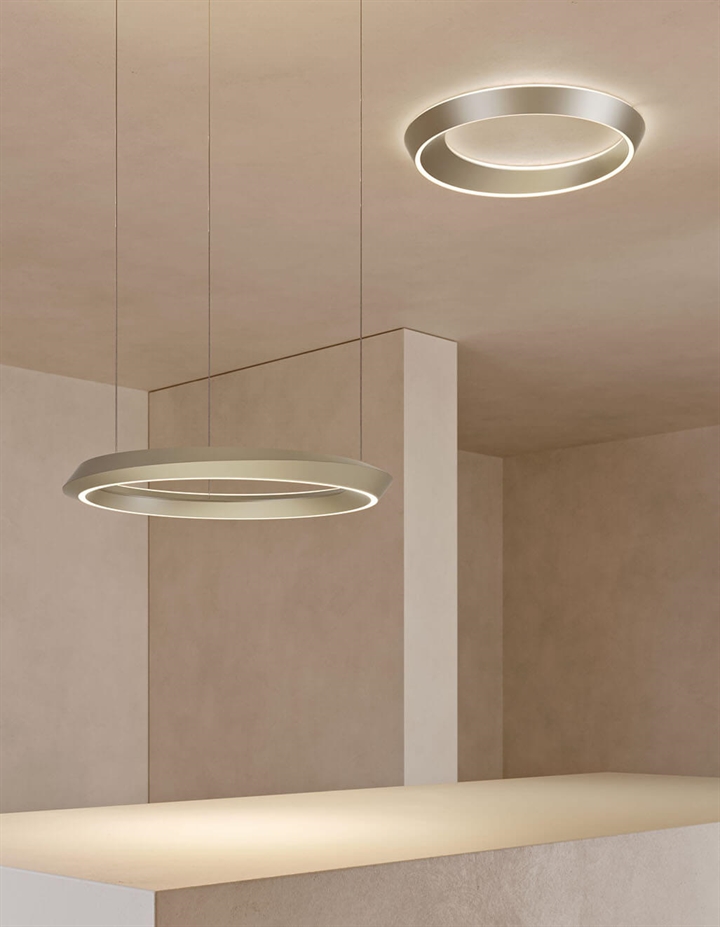 Tidal Adjustable hanglamp, pearl met witte baldakijn
