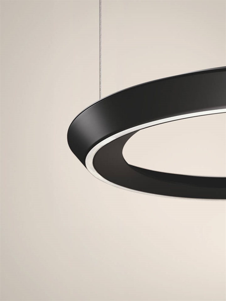 Tidal Adjustable hanglamp, zwart m/zwart baldakijn