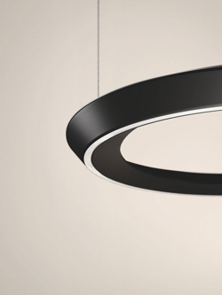 Tidal Adjustable hanglamp, zwart m/zwart baldakijn