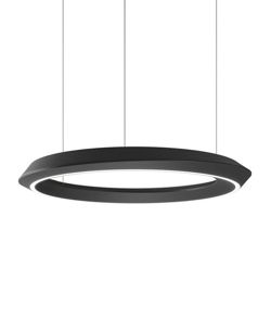Tidal Adjustable hanglamp, zwart m/witte baldakijn