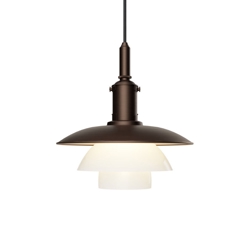 PH 3/3 hanglamp, aged brass/opal