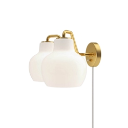 VL Ringkrone 2 wandlamp, messing/glanzend opaal