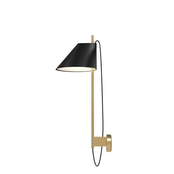 Yuh wandlamp, zwart/messing