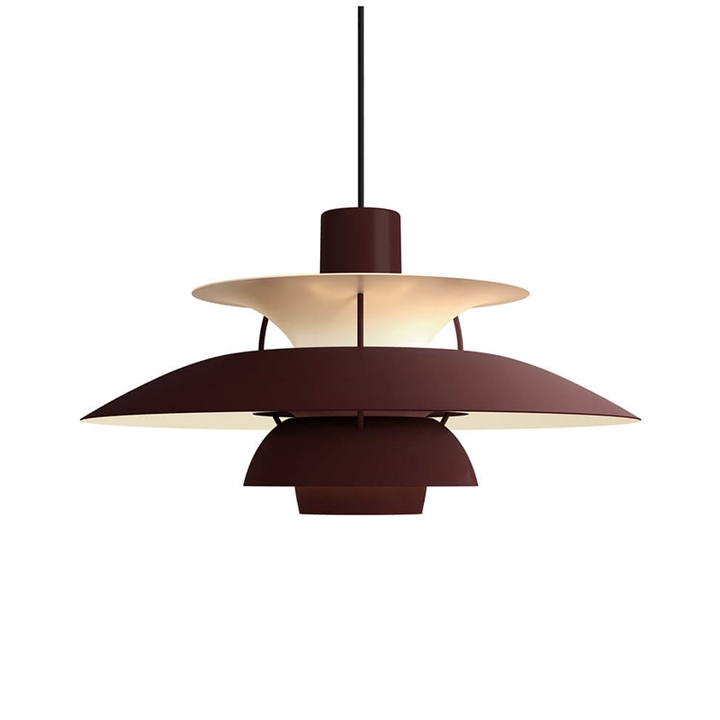 PH 5 hanglamp, monokroom burgundy