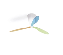 Blow plafondlamp ventilatorbladen, transparant multicolor