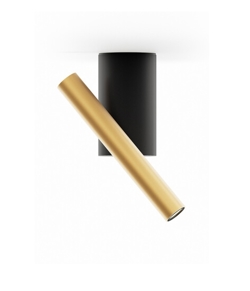 Doi wandlamp/plafondlamp, zwart/messing