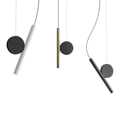 Doi hanglampen met zwart contragewicht