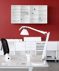 Fortebraccio tafellamp / wandlamp arm en kap, wit