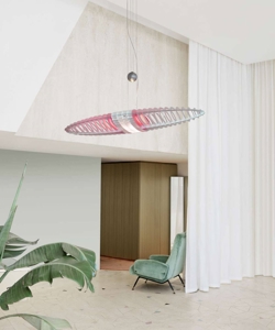 Queen Titania hanglamp met roze filter en contragewicht