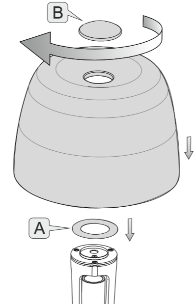 Reserveonderdeel: Lumiere Piccola, metalen knop voor bovenkant van kap