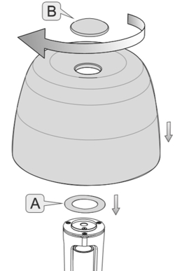 Reserveonderdeel: Lumiere Piccola, metalen knop voor bovenkant van kap
