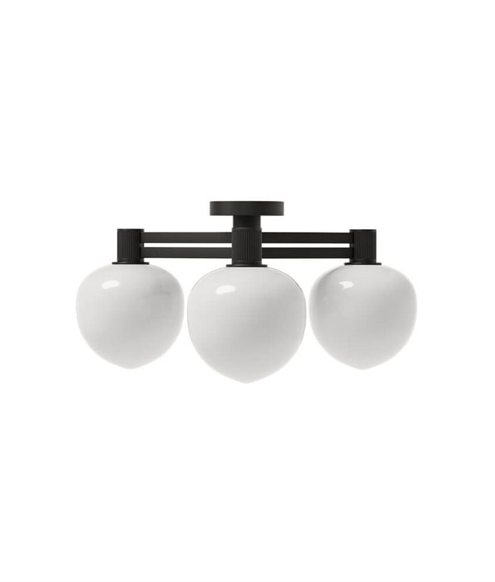 Memoir 3 plafondlamp 120, zwart/opaal