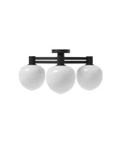 Memoir 3 plafondlamp 120, zwart/opaal