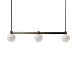 Memoir 3 side-by-side hanglamp 120, brons/opaal