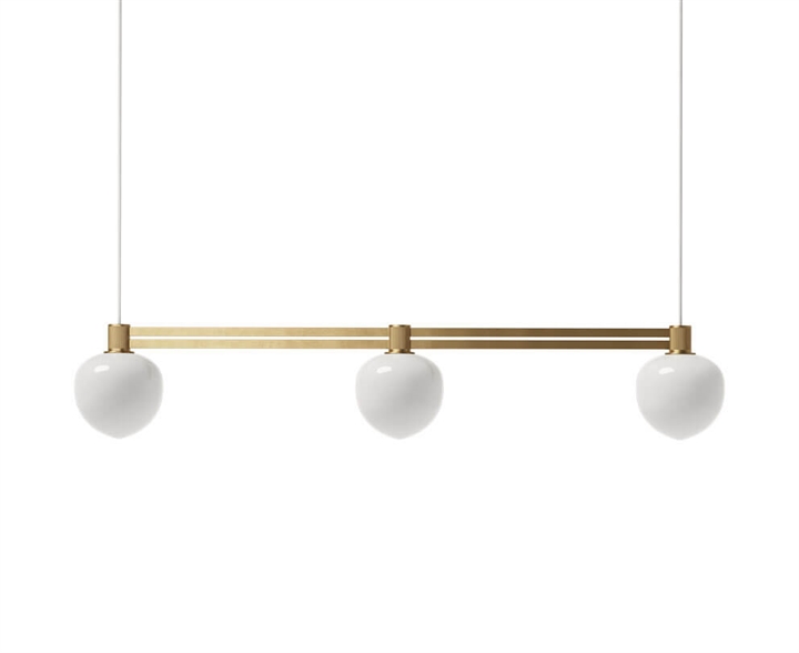 Memoir 3 side-by-side hanglamp 120, messing/opal