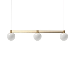 Memoir 3 side-by-side hanglamp 120, messing/opal