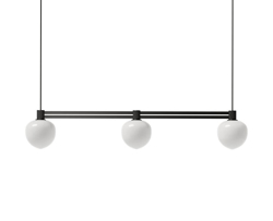 Memoir 3 side-by-side hanglamp 120, zwart/opaal