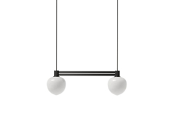 Memoir 2 side-by-side hanglamp 120, zwart/opal