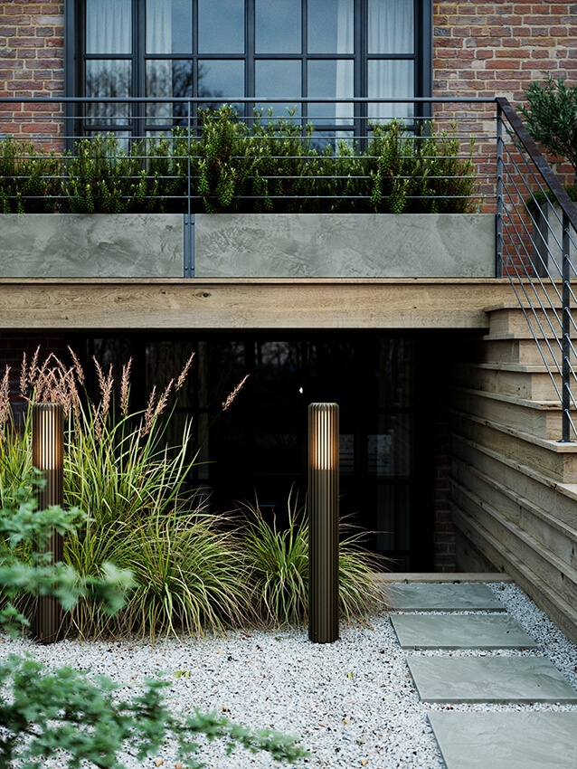 Aludra 95 tuinlamp, metallic bruin