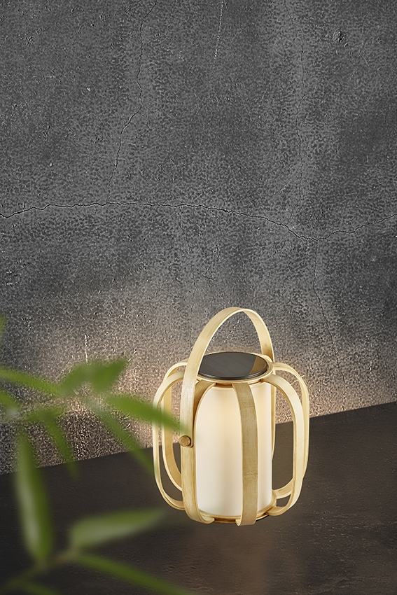 Bob Solar buiten LED zonnecel lamp, bamboe