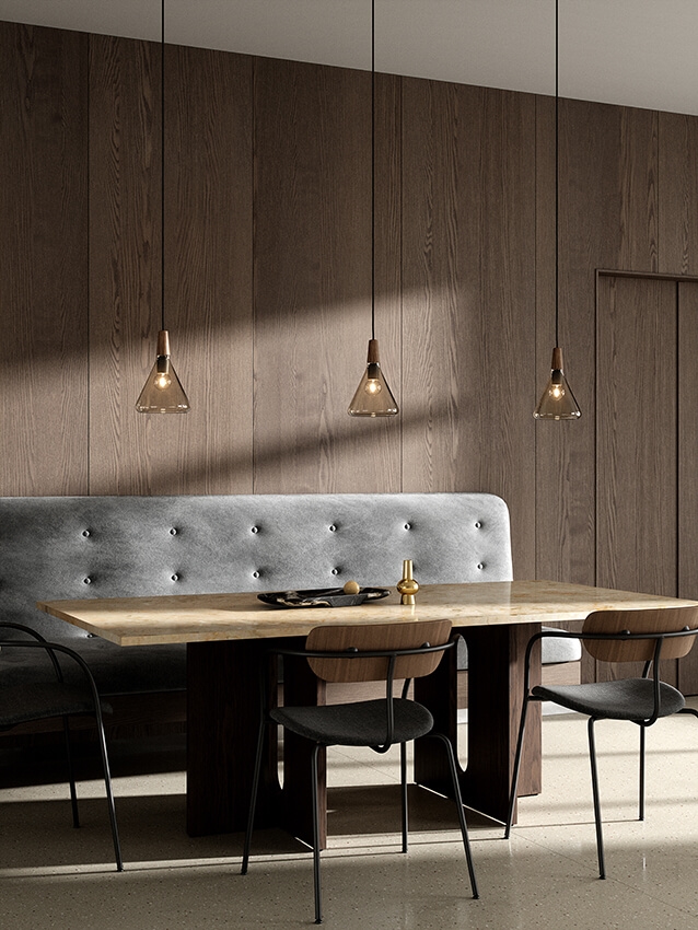 Nori 18 hanglamp, rookglas