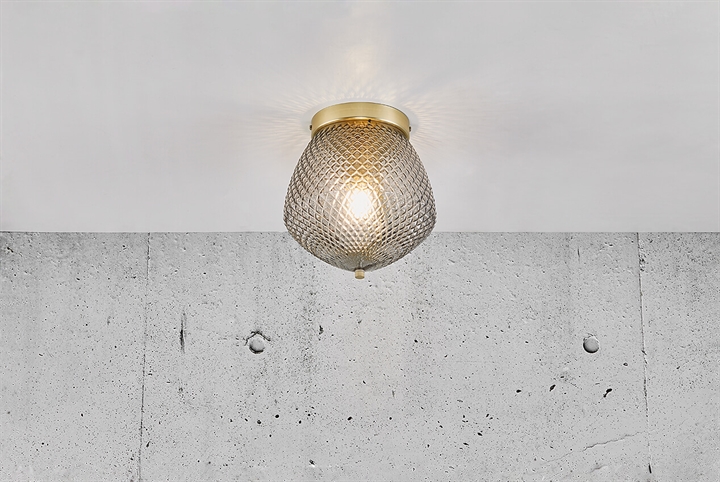 Orbiform plafondlamp E27, rookglas