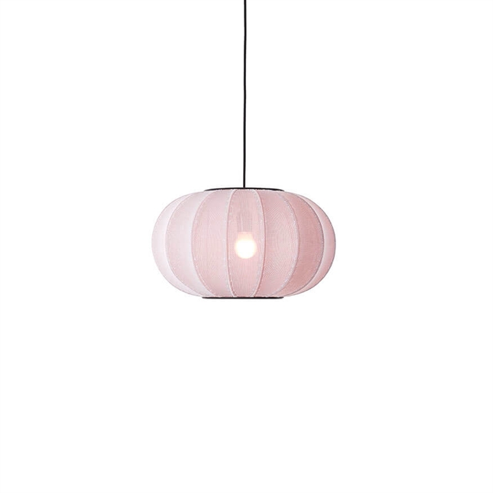 Knit-Wit Ø45 ovale hanglamp, lichtroze