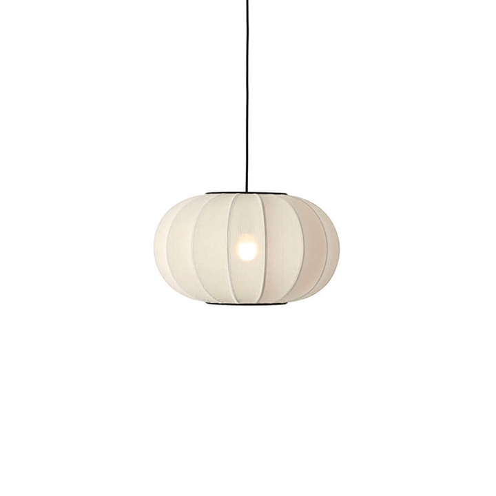 Knit-Wit Ø45 ovale hanglamp, pearl wit