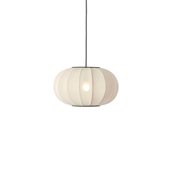 Knit-Wit Ø45 ovale hanglamp, pearl wit