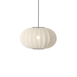 Knit-Wit Ø57 ovale hanglamp, pearl wit