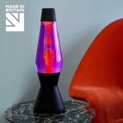 Astro lavalamp, zwart/violet met rode lava