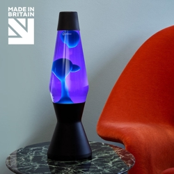 Astro lavalamp, zwart/violet met turquoise lava