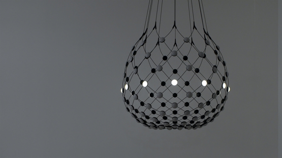 Mesh hanglamp draadloos Ø100 / 3 m snoer, zwart