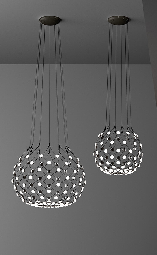 Mesh hanglamp Ø100 / 5 m snoer, zwart