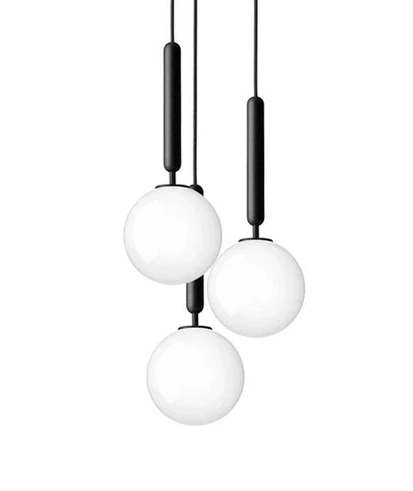 Miira 3 hanglamp, grijs/opaal