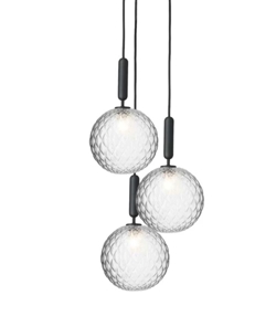 Miira 3 hanglamp, grijs/helder