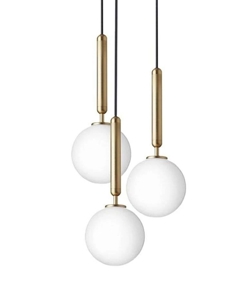 Miira 3 hanglamp, messing/opal