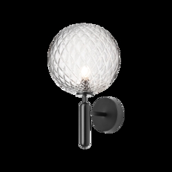 Miira Outdoor wandlamp, zwart/helder