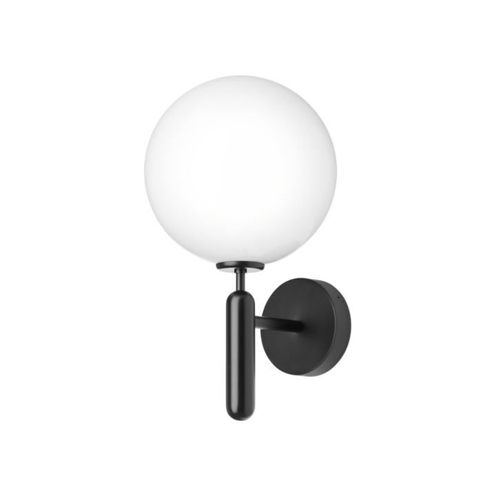 Miira Outdoor wandlamp, zwart/opal