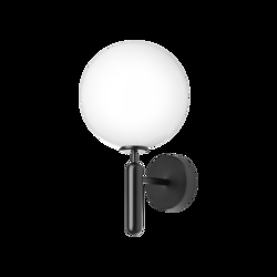 Miira Outdoor wandlamp, zwart/opal